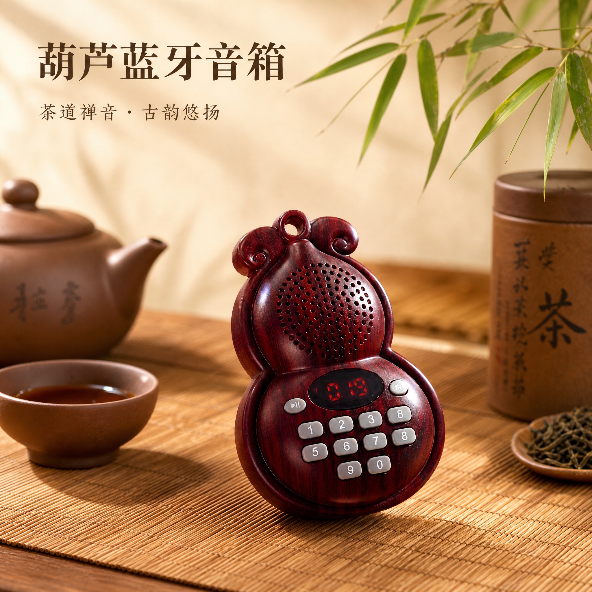 [主图-1] 商品识别 葫芦造型蓝牙音箱古风茶道场景首图 [统… - 图片创意预览