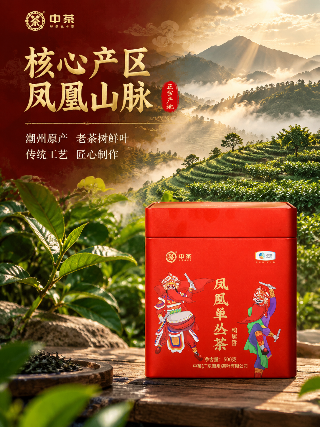 [主图-2 产地溯源] 中茶凤凰单丛茶鸭屎香产地溯源抖音主图，… - 图片创意预览
