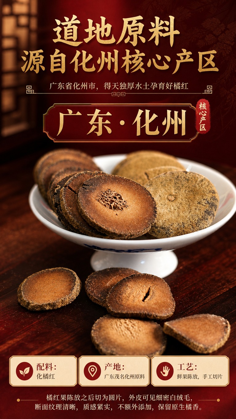 [商品] 使用【图1】【图8】化橘红切片特写图；保留橘红片的圆… - 图片创意预览