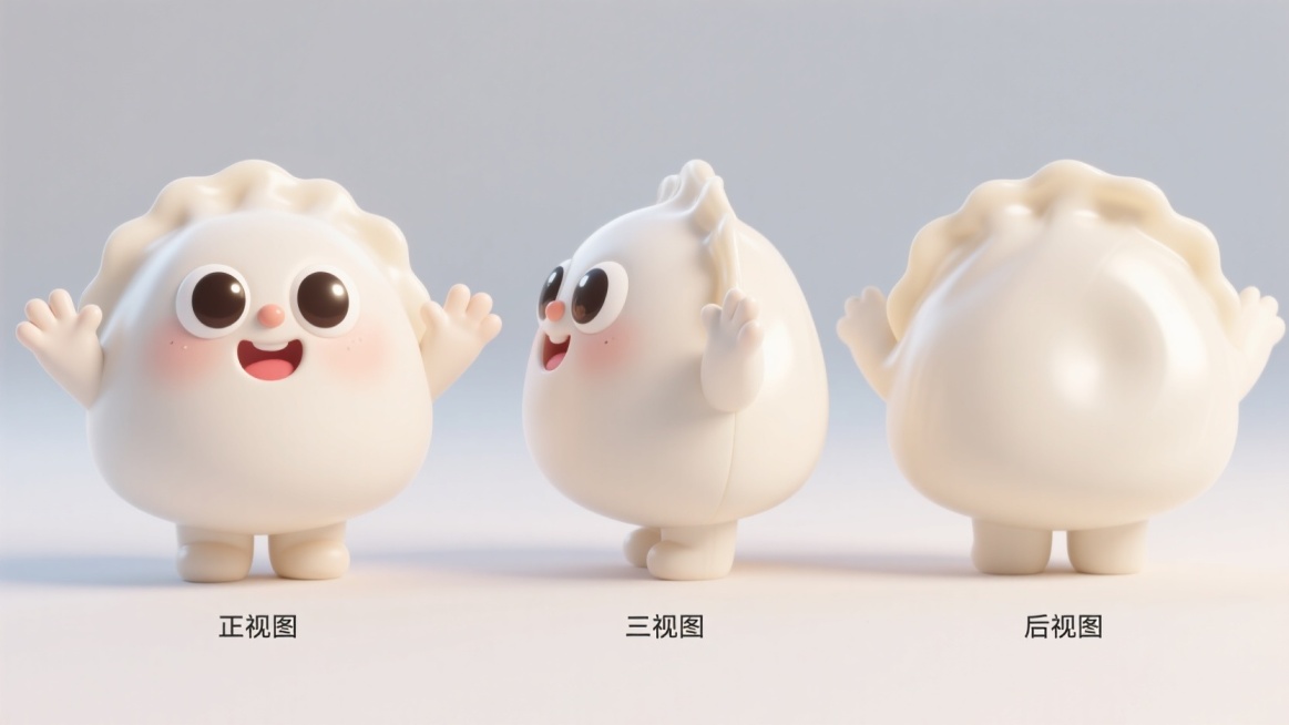 拟人化饺子，可爱，胖嘟嘟，预览效果