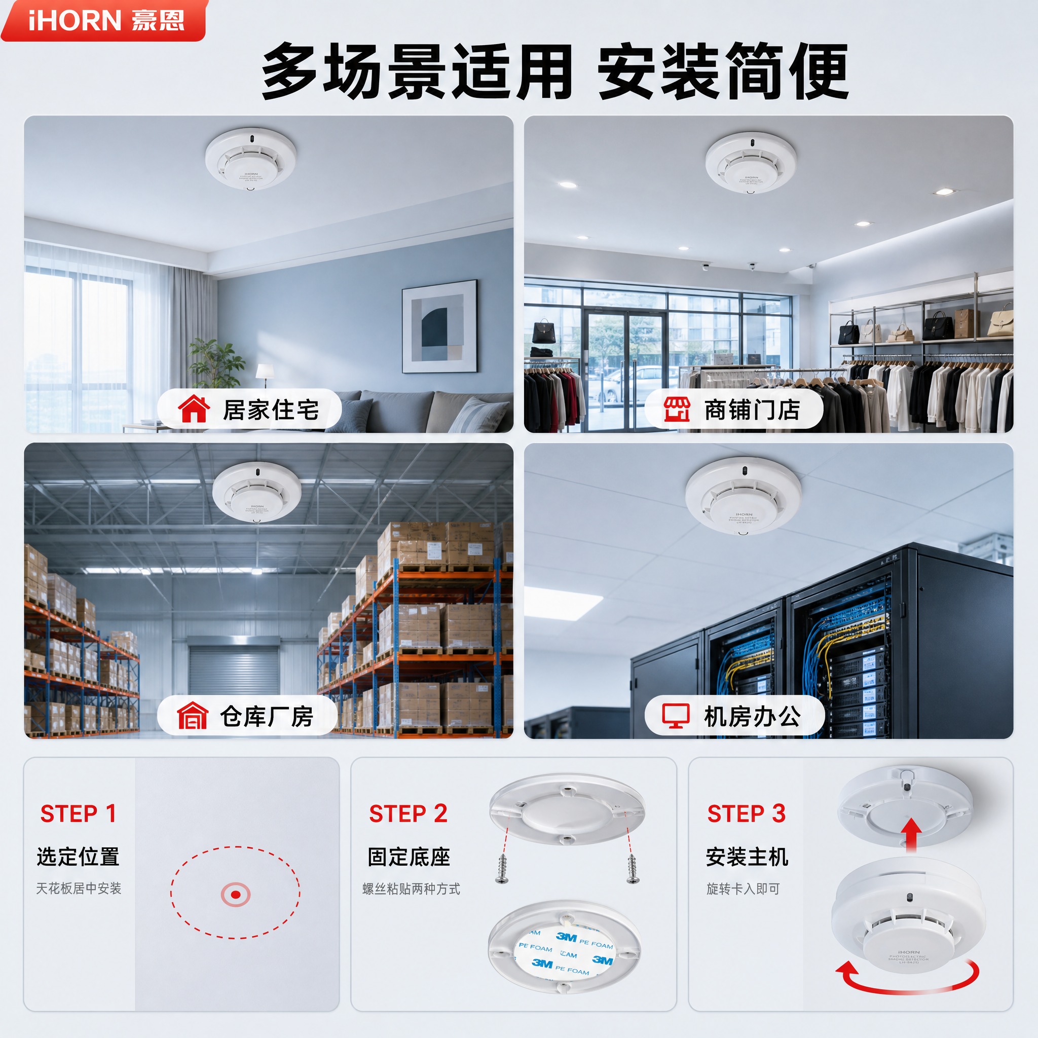 [主图-4] 场景适用与安装：多场景适配展示+安装步骤说明，解… - 图片创意预览