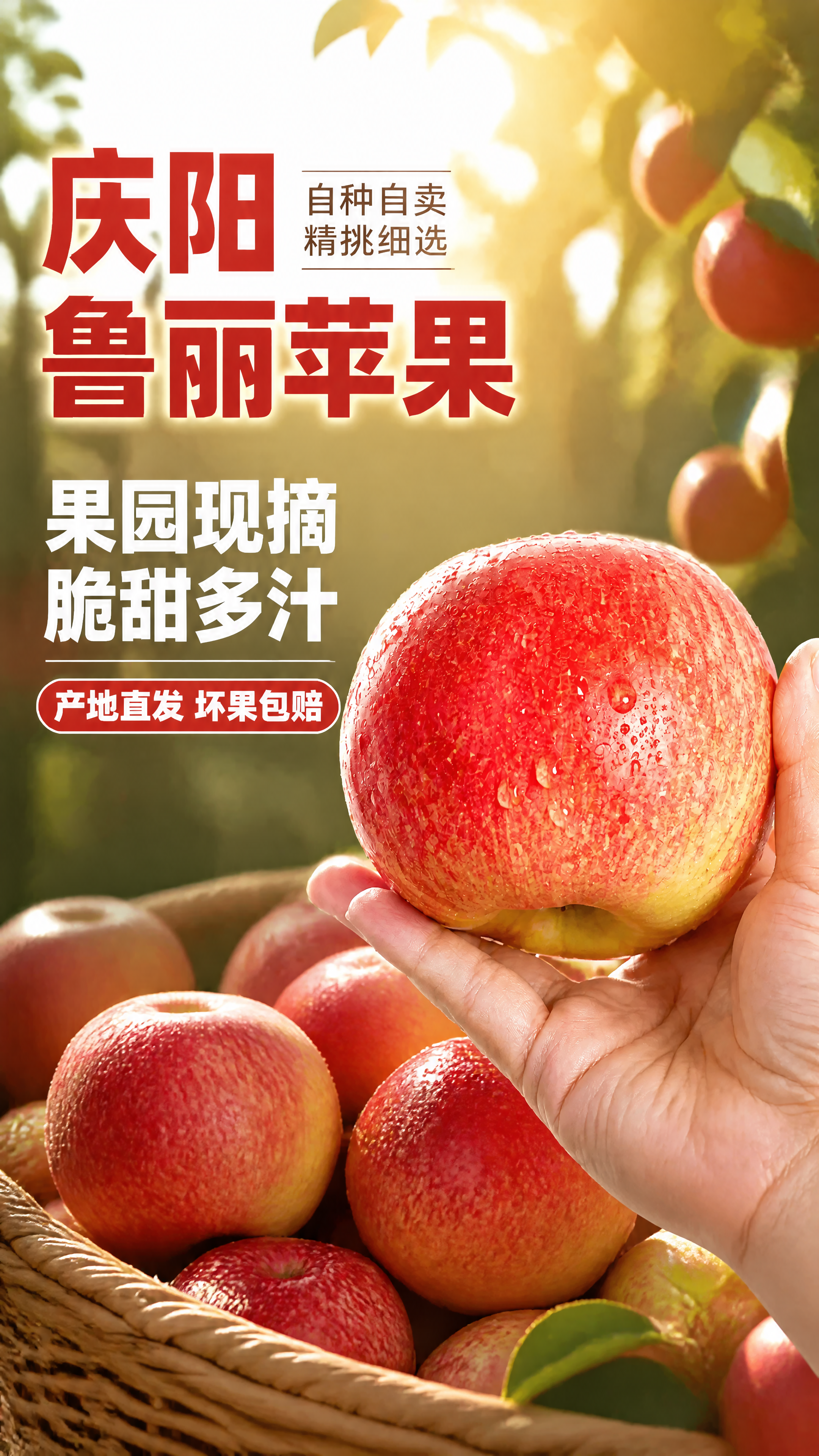 [第1张] 详情页头图-庆阳鲁丽苹果果园现摘宣传海报。本张使用… - 图片创意预览