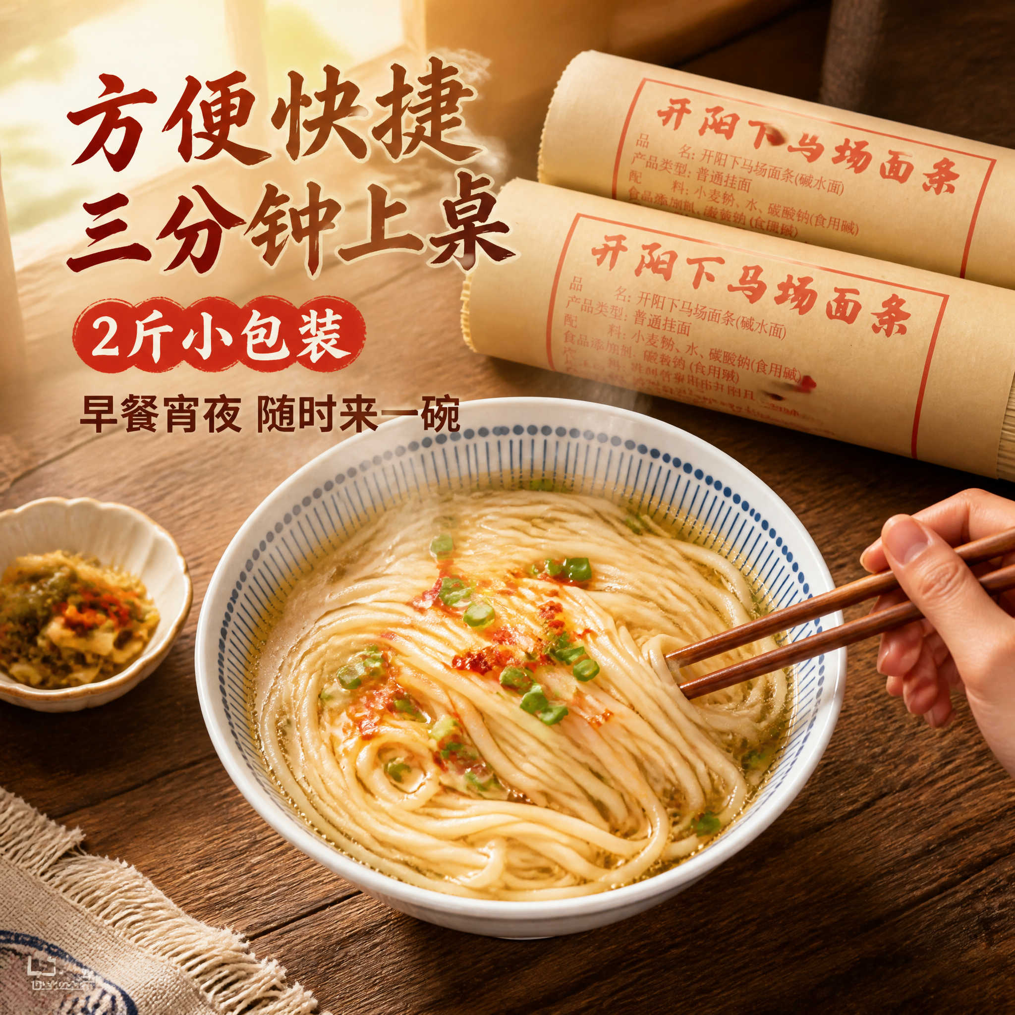 [主图-4] 贵州碱水老土面（开阳下马场面条）食用场景与便捷体… - 图片创意预览