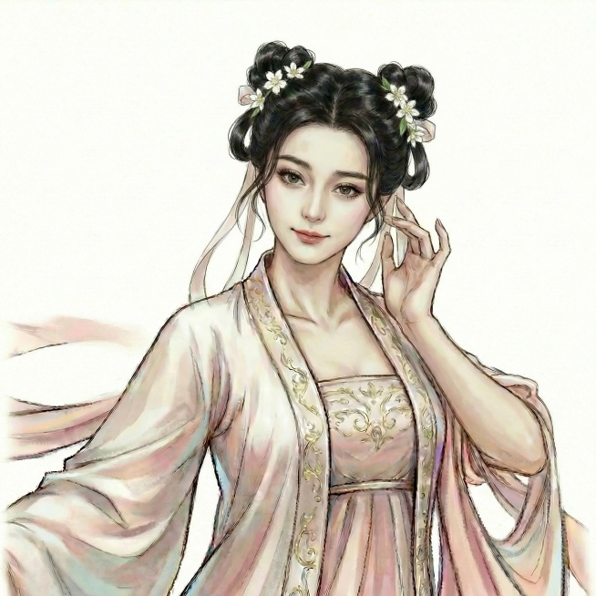 人物的五官和神情贴近女明星范冰冰，发型变动更加少女预览效果