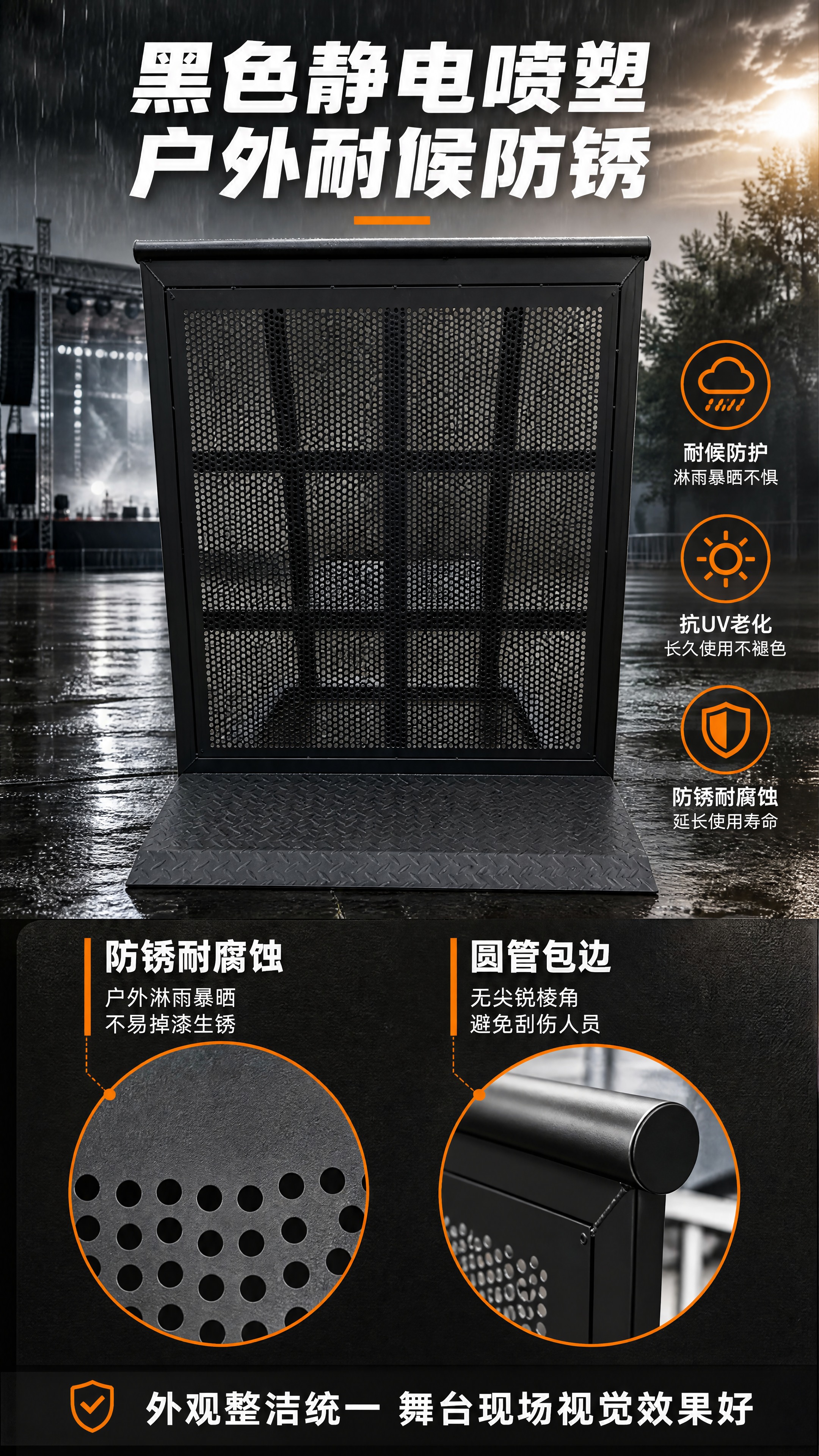 [商品] 使用【图2】【图7】防爆铁马护栏；保留黑色静电喷塑涂… - 图片创意预览