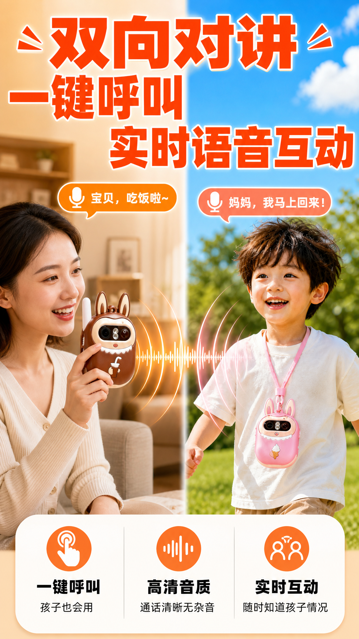 [商品] 使用【图4】粉色款卡通儿童4G监护器，佩戴在儿童胸前… - 图片创意预览