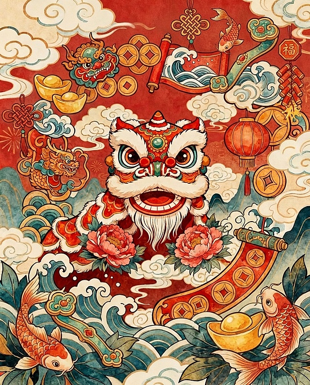 将画面里的牡丹花换成别的相关元素