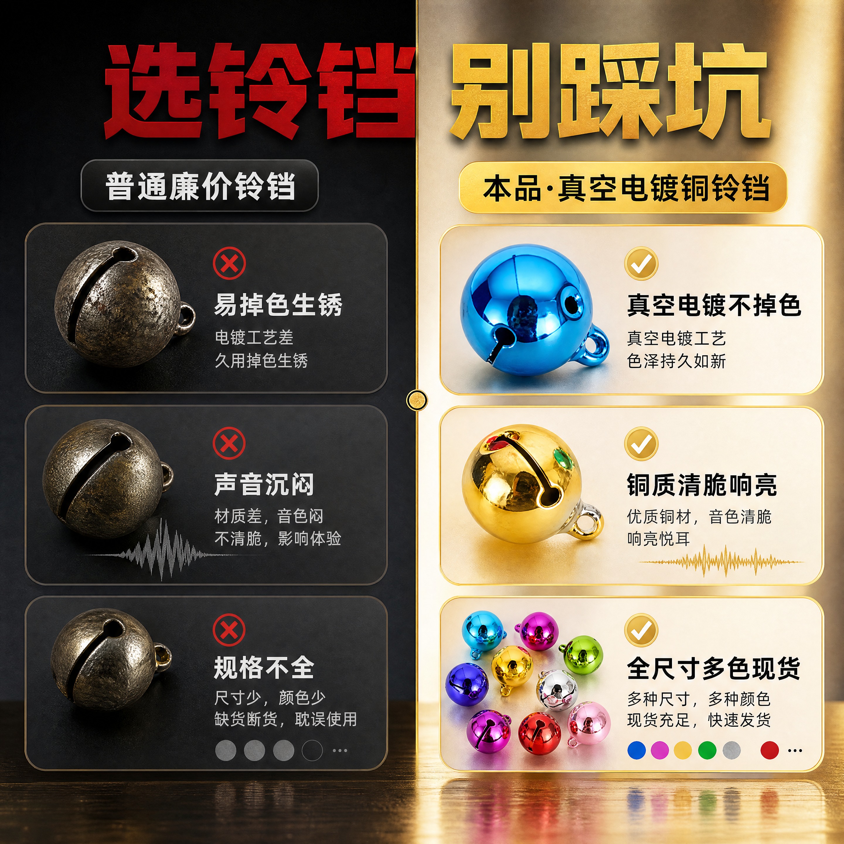 [商品] 使用【图1】真空电镀铜铃铛；保留球形结构、挂孔、开口… - 图片创意预览