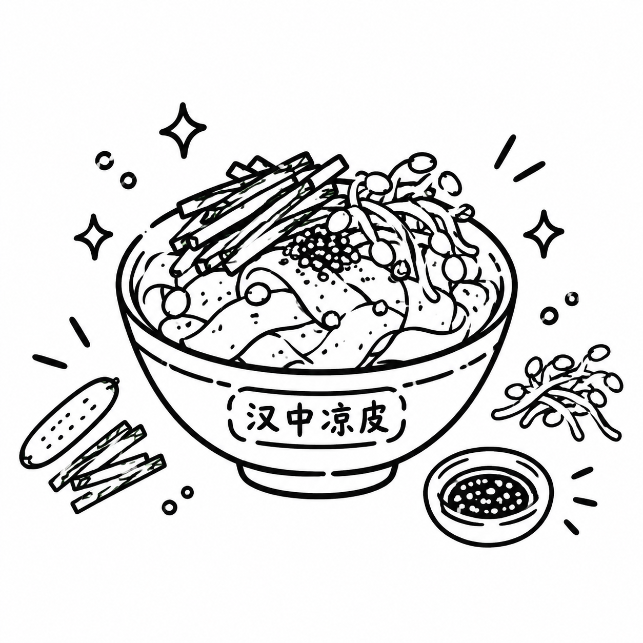 参考图中的黑白简笔画风格，手绘线条风格，可爱卡通简笔画，黑色线… - 图片创意预览