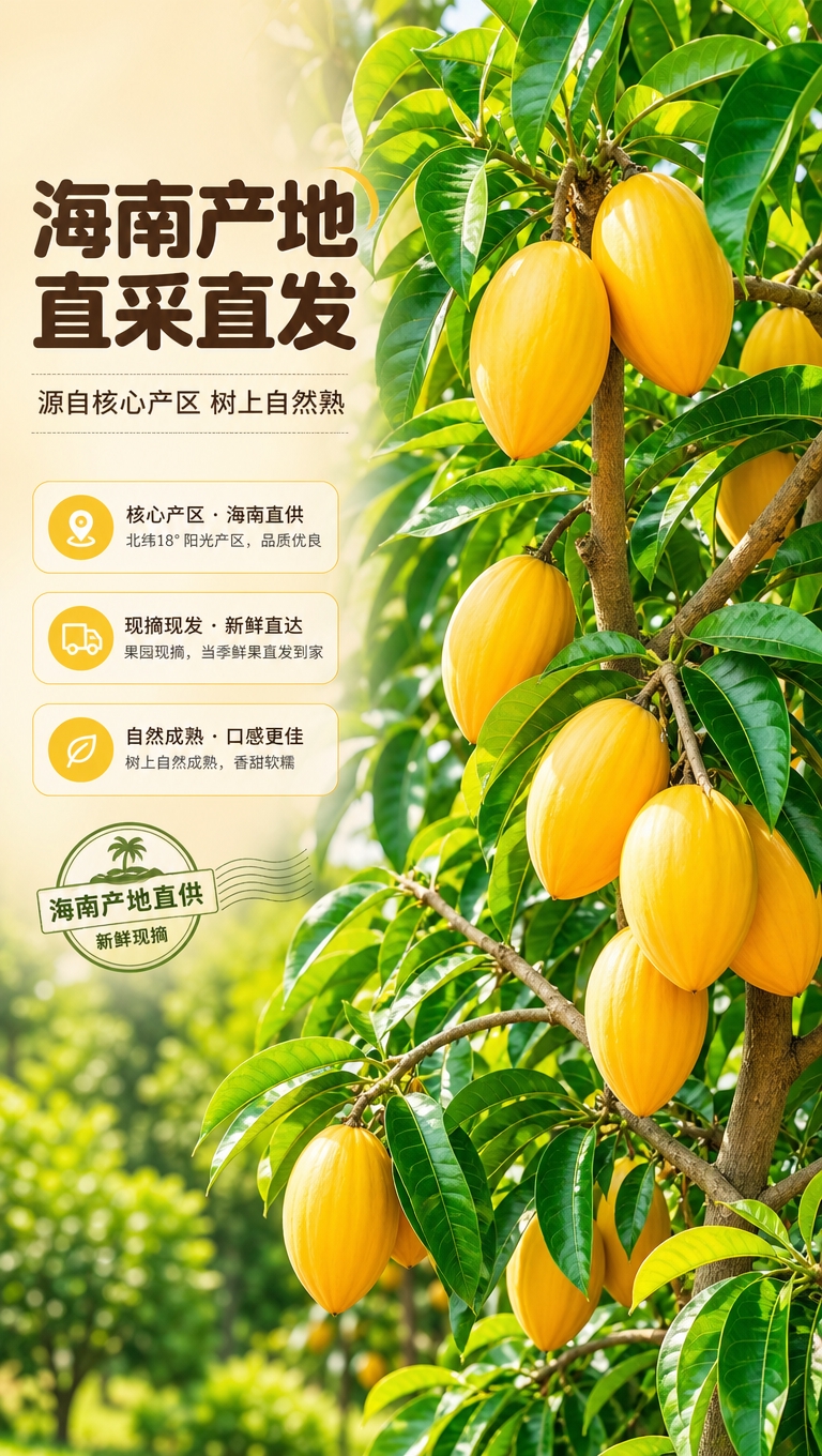 [商品] 使用【图3】蛋黄果挂果果树图；保留蛋黄果形状、金黄颜… - 图片创意预览