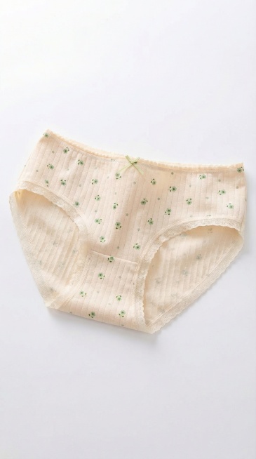 [Main Image 1] Pure white background, the product is women's cotton panties, the appearance of the p预览效果