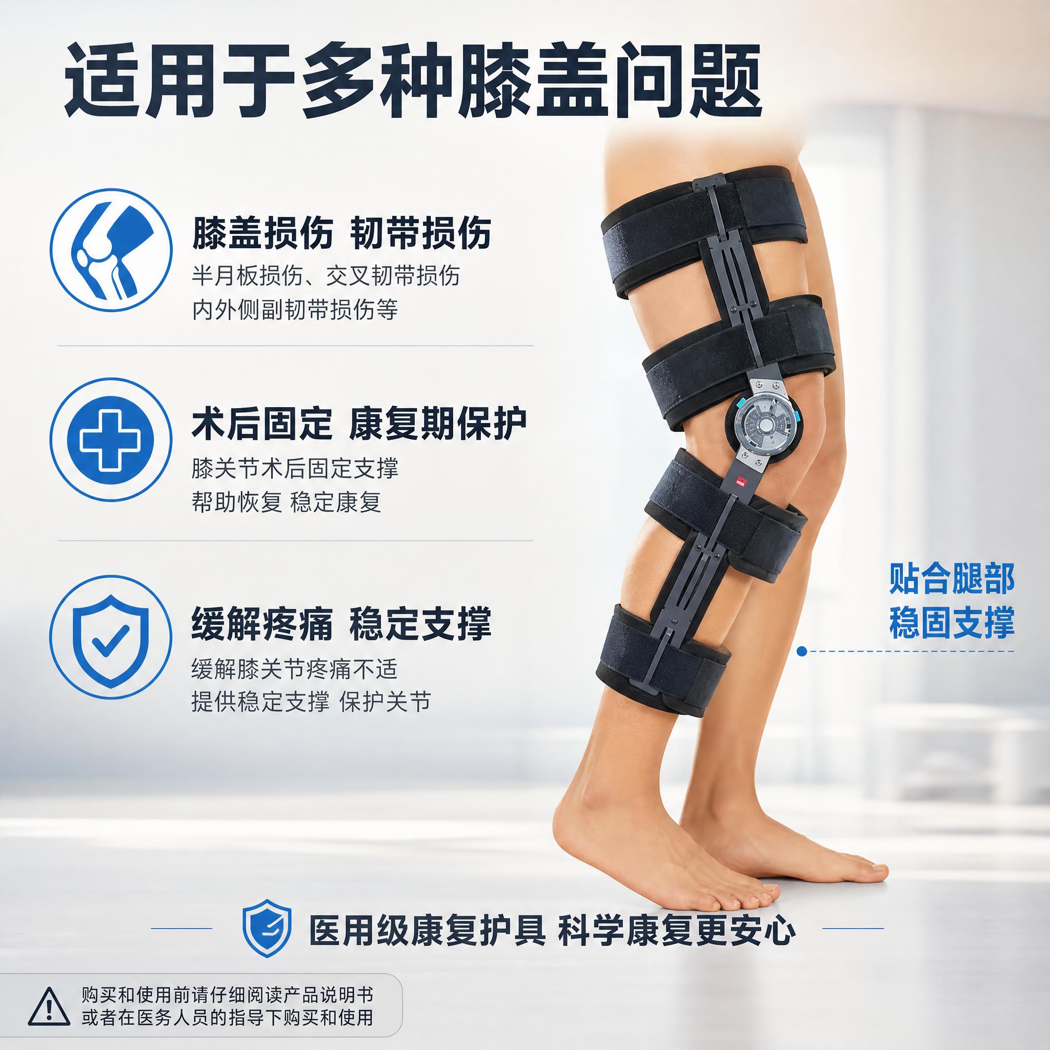 [主图-3] 适用场景与功效图，展示产品适用的损伤类型和术后固… - 图片创意预览