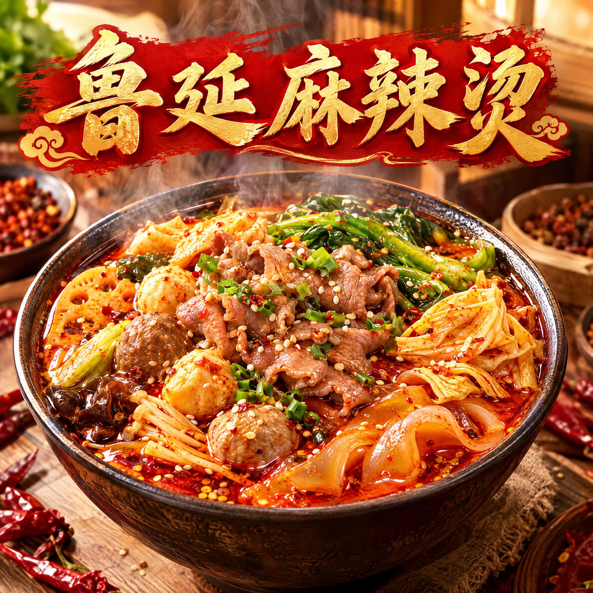 写实商业摄影风格，麻辣烫店铺头像设计，800x800正方形画幅… - 图片创意预览