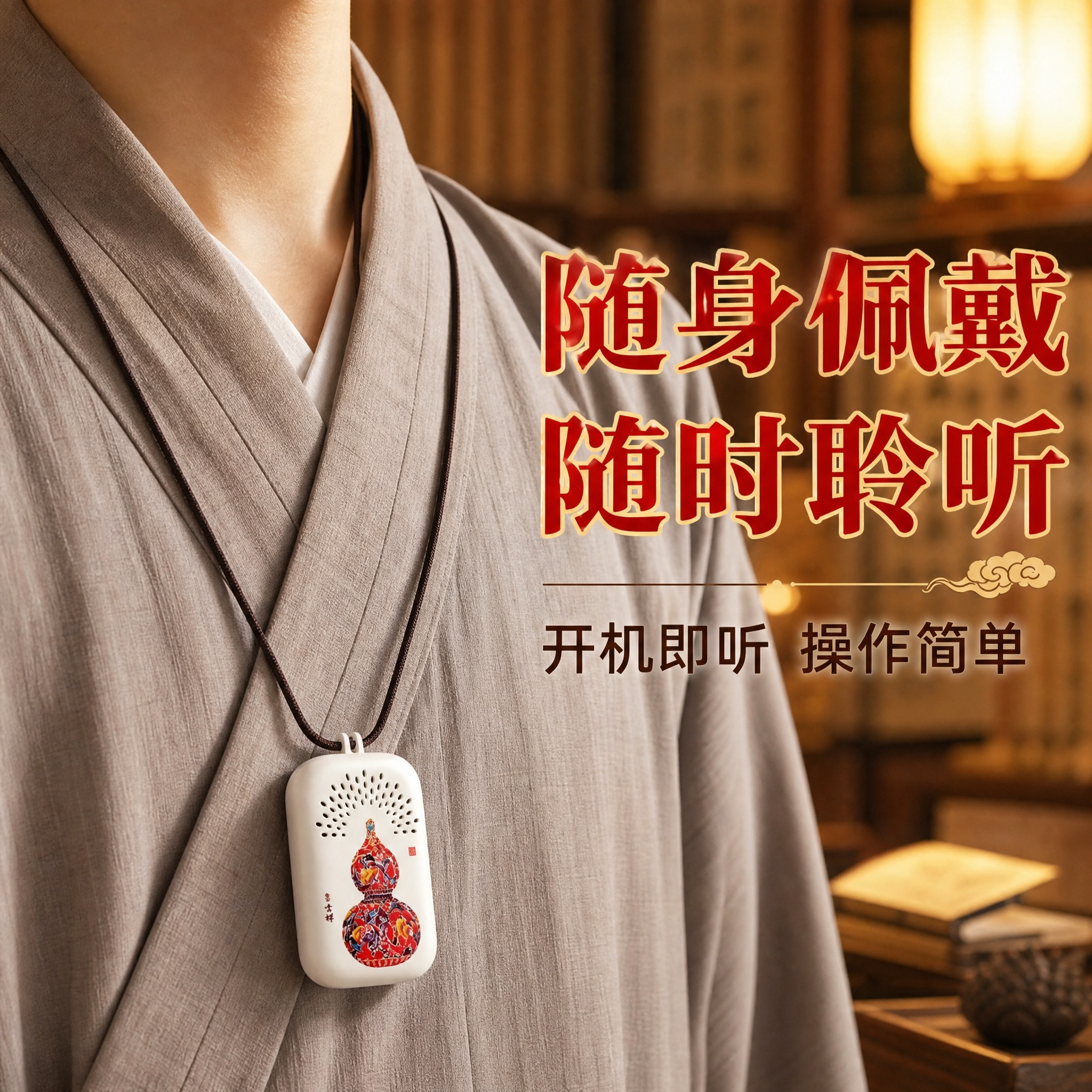 [主图-4 场景/佩戴使用] 拼多多1:1主图，展示挂绳佩戴在… - 图片创意预览