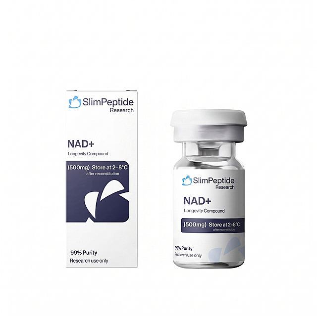 将瓶子和包装盒上的文字DirectPeptides修改为SlimPeptide Research，同时把图片整体背景修改为纯白色，产品和包装样式保持不变