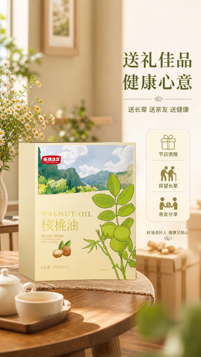 [商品] 使用【图1】乐活久久核桃油礼盒；保留礼盒所有文字、L… - 图片创意预览