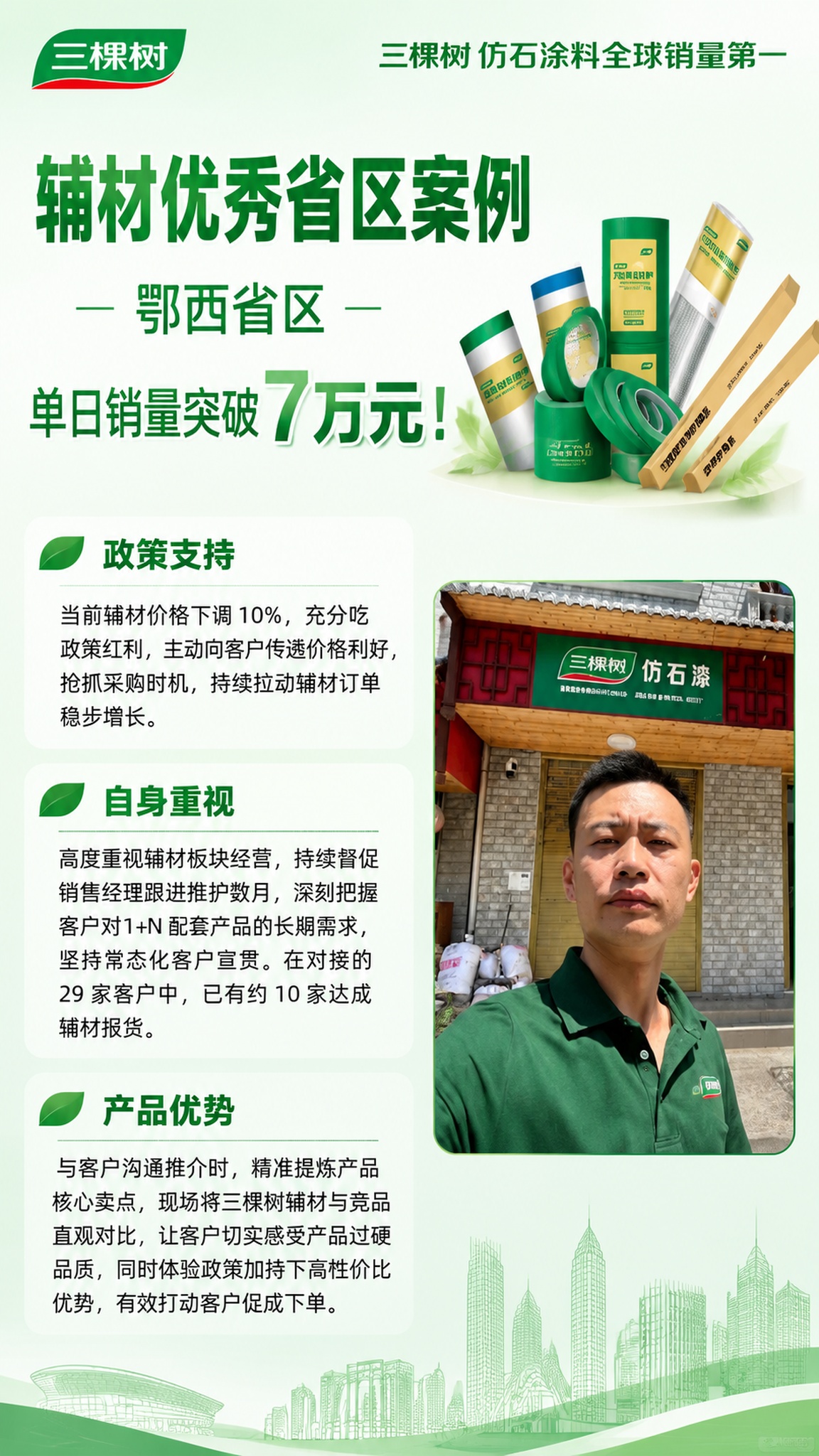 企业商务风竖版海报，三棵树品牌绿色主色调，整体清晰正式、信息分… - 图片创意预览