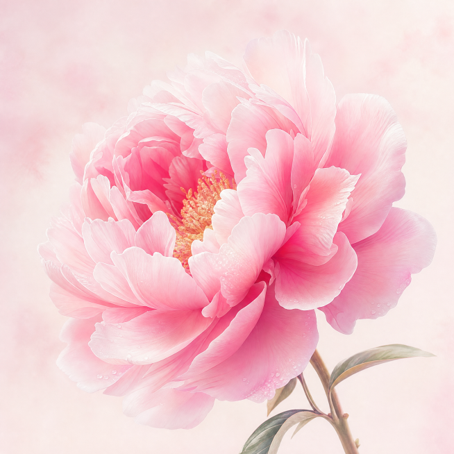画布上绘制粉色渐变的花，自然柔和的渐变色彩预览效果