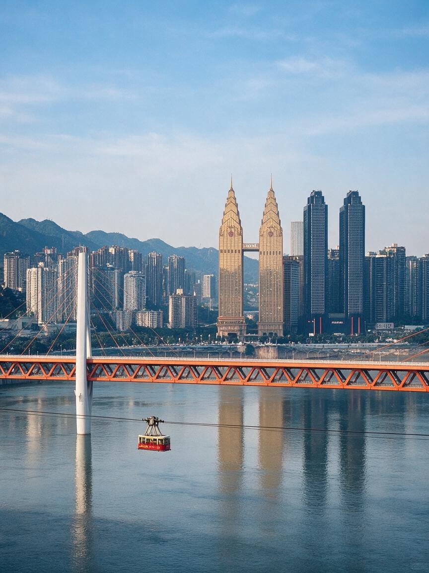 提取参考图右上角的重庆风景拼贴图，保持原比例和原画面内容，去除… - 图片创意预览