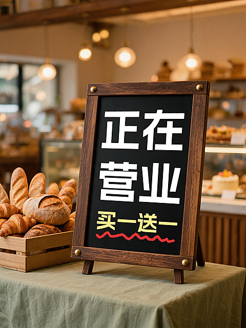 面包店烘焙甜品促销活动宣传实景风小红书封面