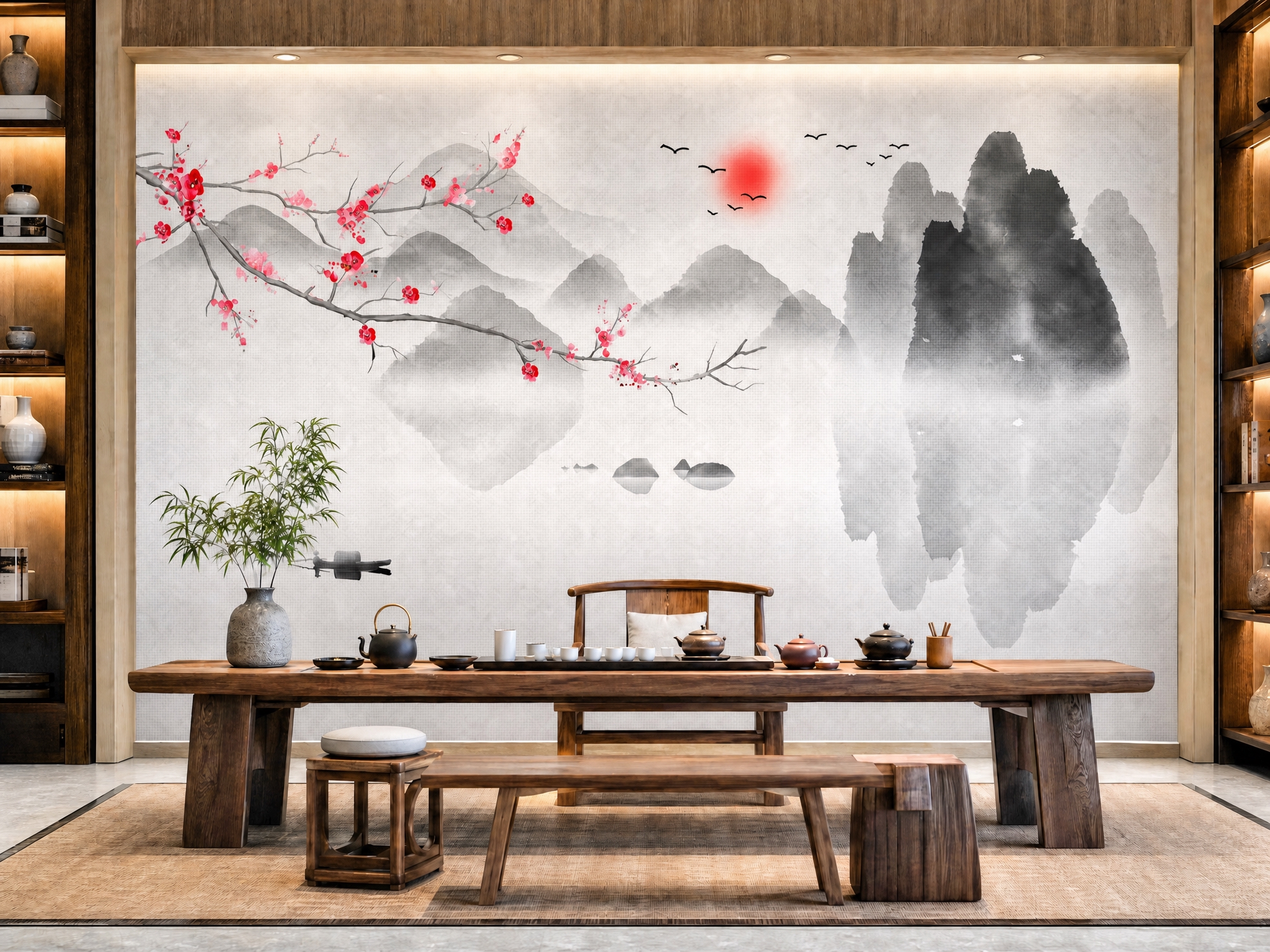 提高整张图的整体亮度，让画面更明亮通透；同时提高背景墙图案的色… - 图片创意预览