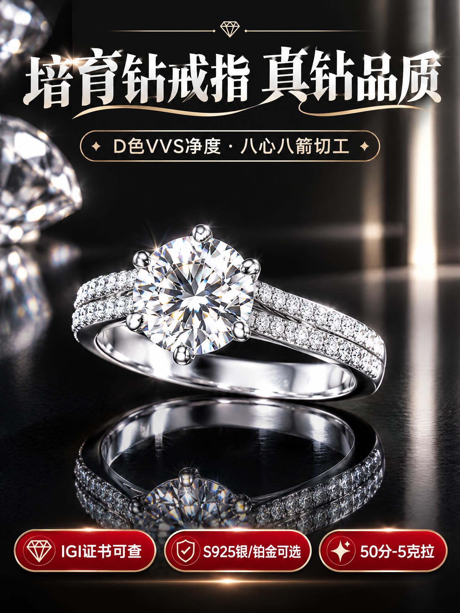 [商品] 使用【图5】1克拉六爪培育钻女戒；保留六爪镶嵌结构、… - 图片创意预览