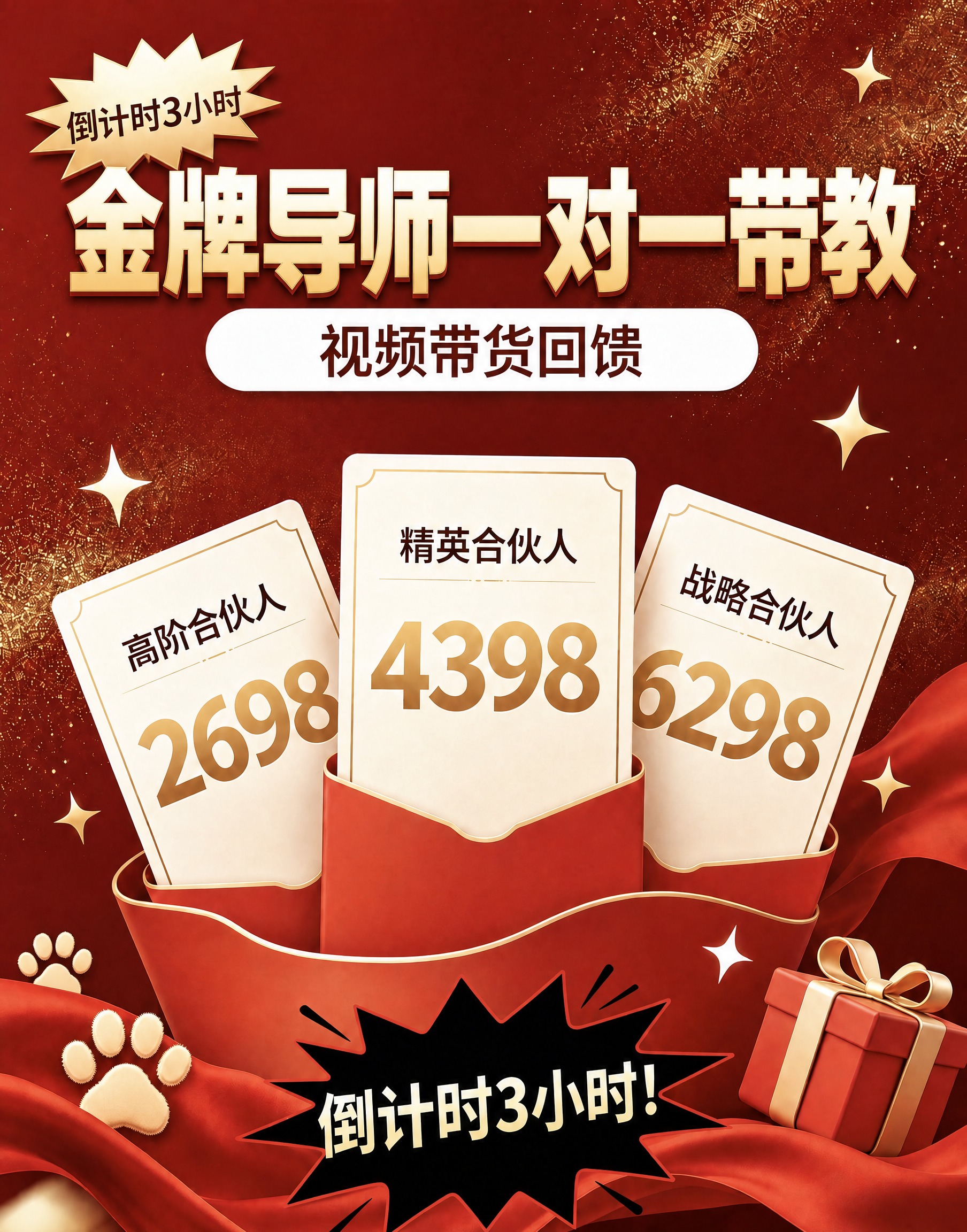 将图中主标题"它主义6周年"修改为"金牌导师一对一带教"，保持… - 图片创意预览