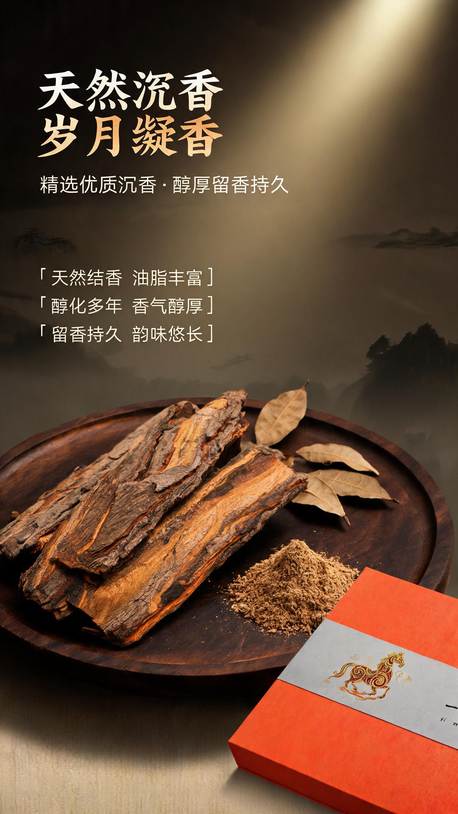 [商品] 使用【图1】沉香礼盒中的金色小罐与沉香原料概念；保留… - 图片创意预览