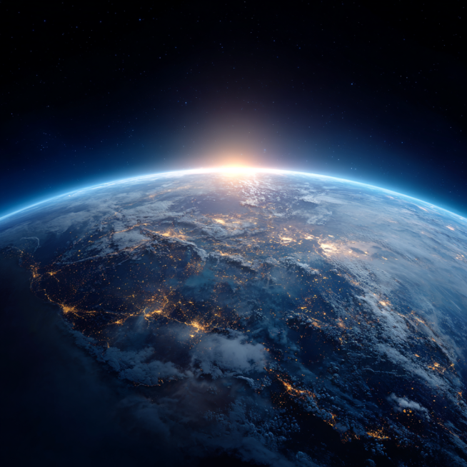 太空拍摄地球蓝光背景预览效果