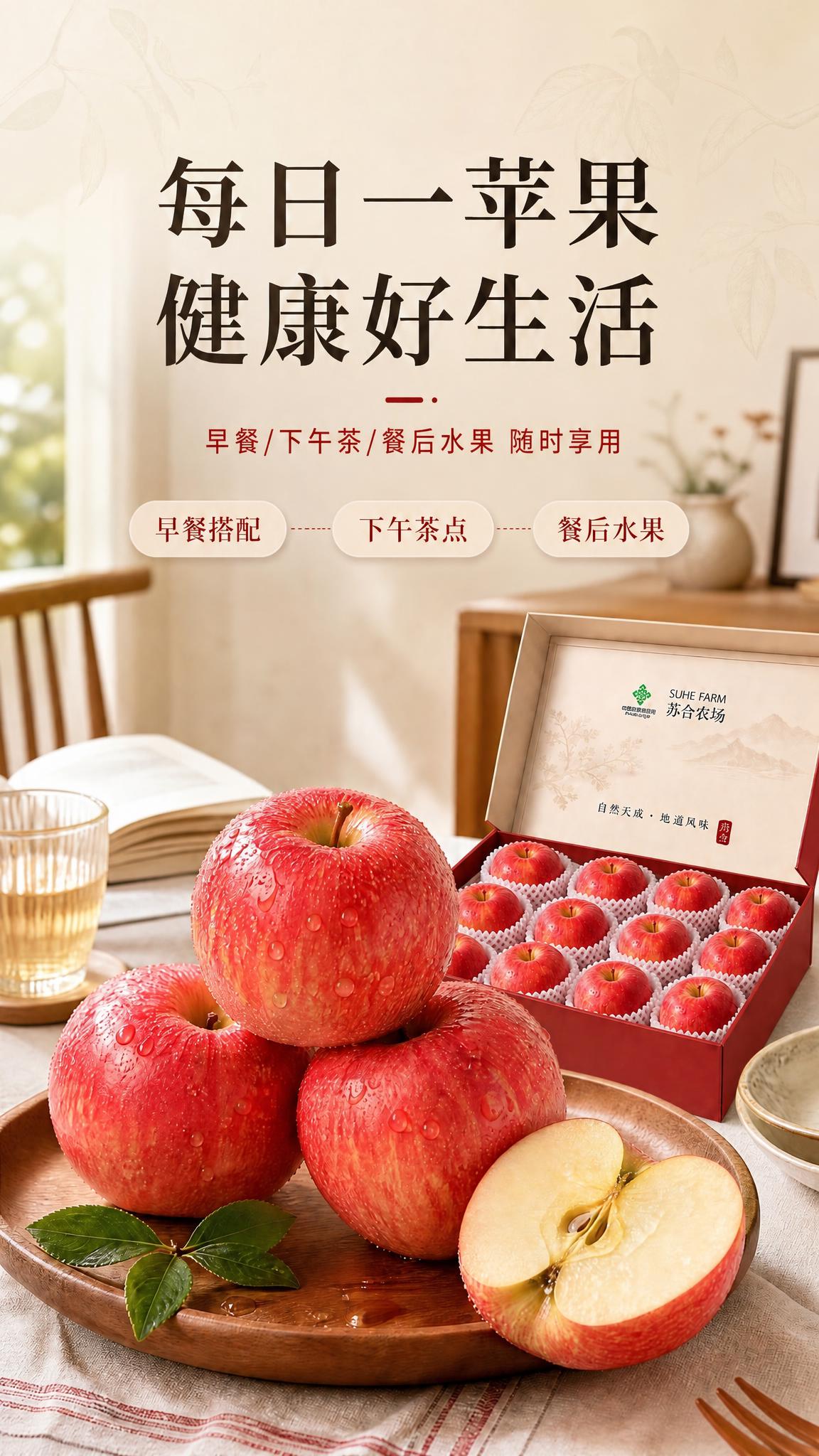 将图中打开的红色苹果礼盒内的苹果数量从6个改为12个，排列方式… - 图片创意预览
