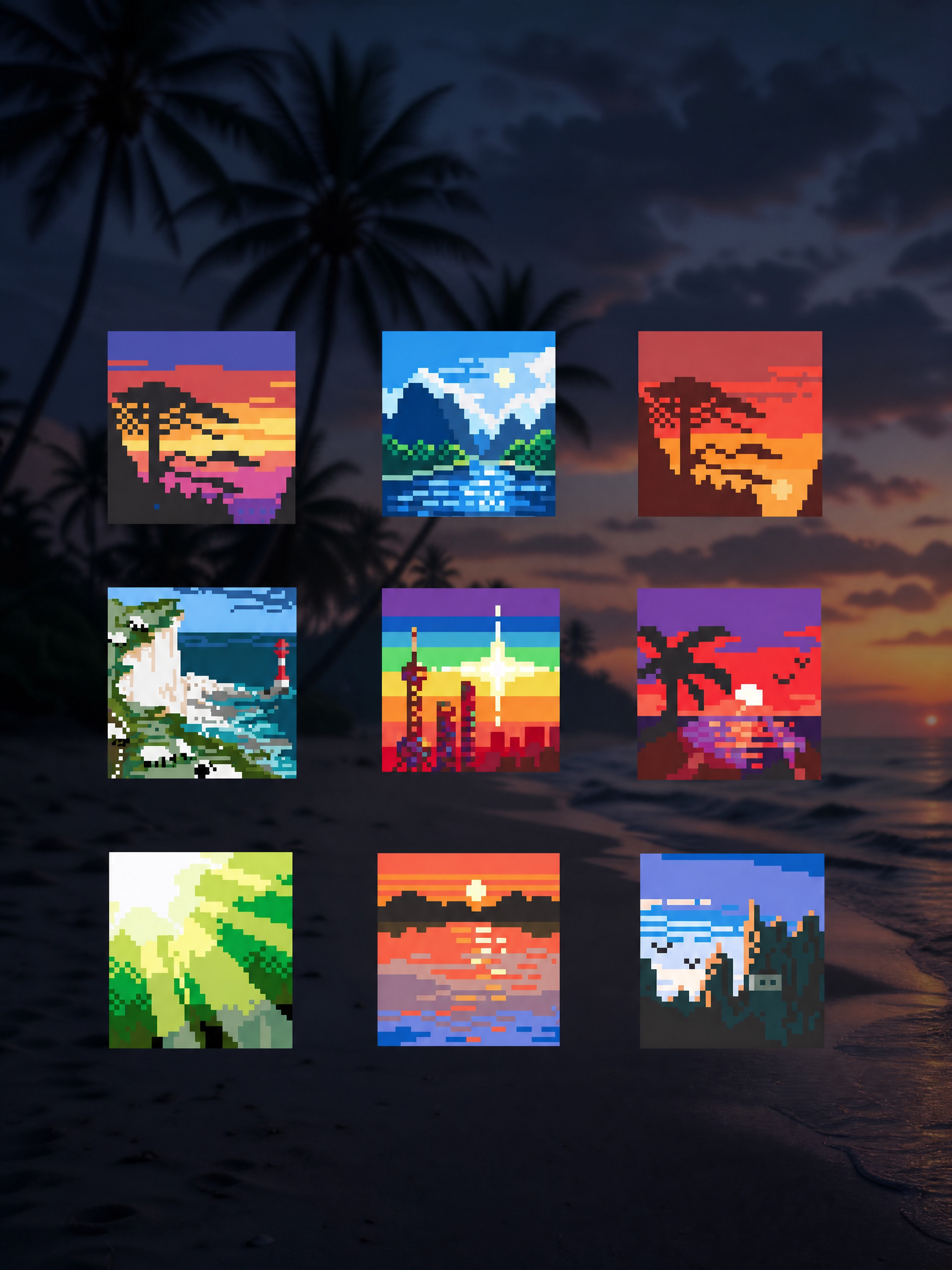 将背景替换为深色海边沙滩椰子树风景图：夜晚或黄昏的热带海滩，深… - 图片创意预览