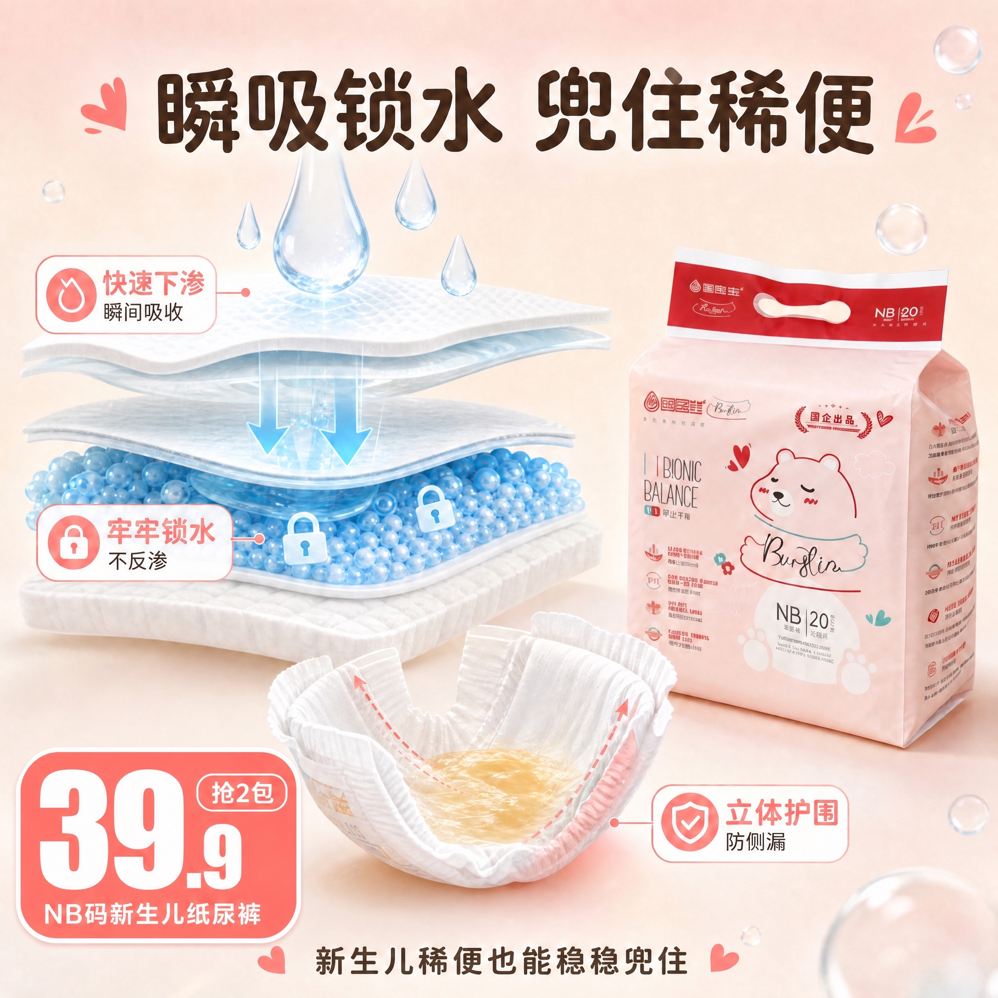 在图片左下角添加醒目的价格标识区域，超大白色粗体数字"39.9… - 图片创意预览