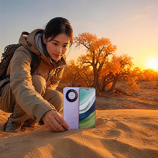 「图片1」 这是一部 华为mate 60pro 手机  帮我生成6张使用场景图片  在户外 拍摄照片风景