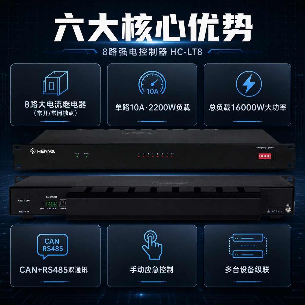 [商品] 使用【图1】8路强电控制器HC-LT8，保留黑色金属… - 图片创意预览