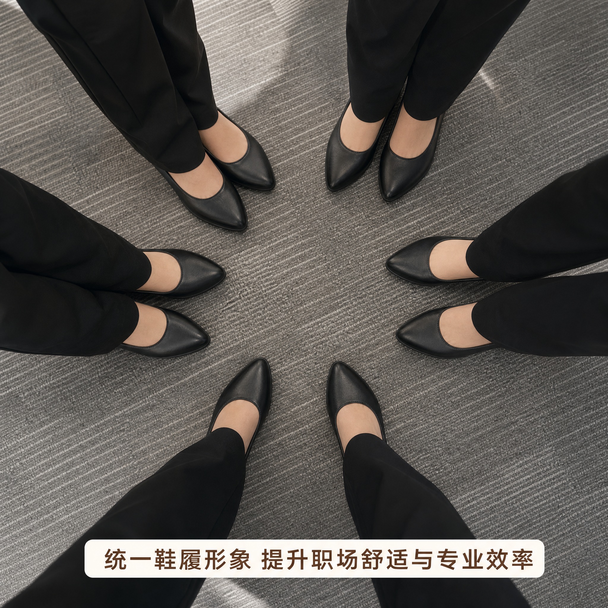[主图-2] 多人统一穿着工鞋的职场团队上脚俯拍展示，体现统一… - 图片创意预览