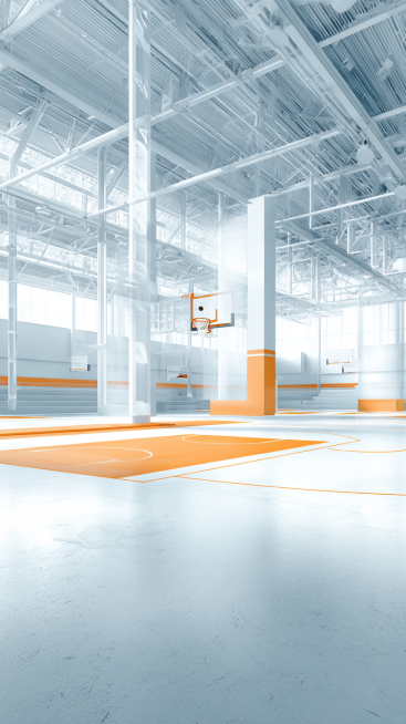 A high-end minimalist basketball poster background, vertical 9:16.
Visual: Extremely bright and clea预览效果