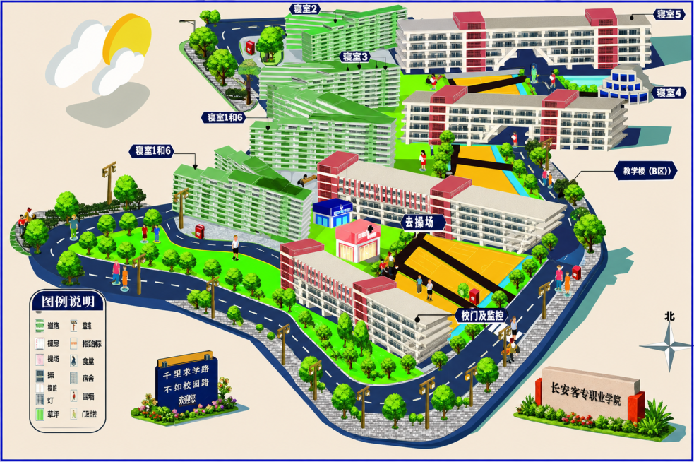把图片变清晰，裁剪掉图片多余的留白部分，保留校园导览地图主体内容，保留所有原地图信息和文字内容不做修改预览效果