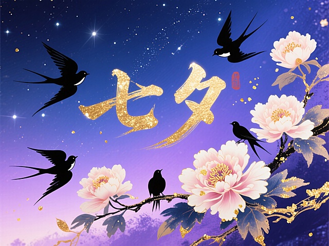 🌟鎏金 “七夕” 配喜鹊牡丹，国风水墨超惊艳！