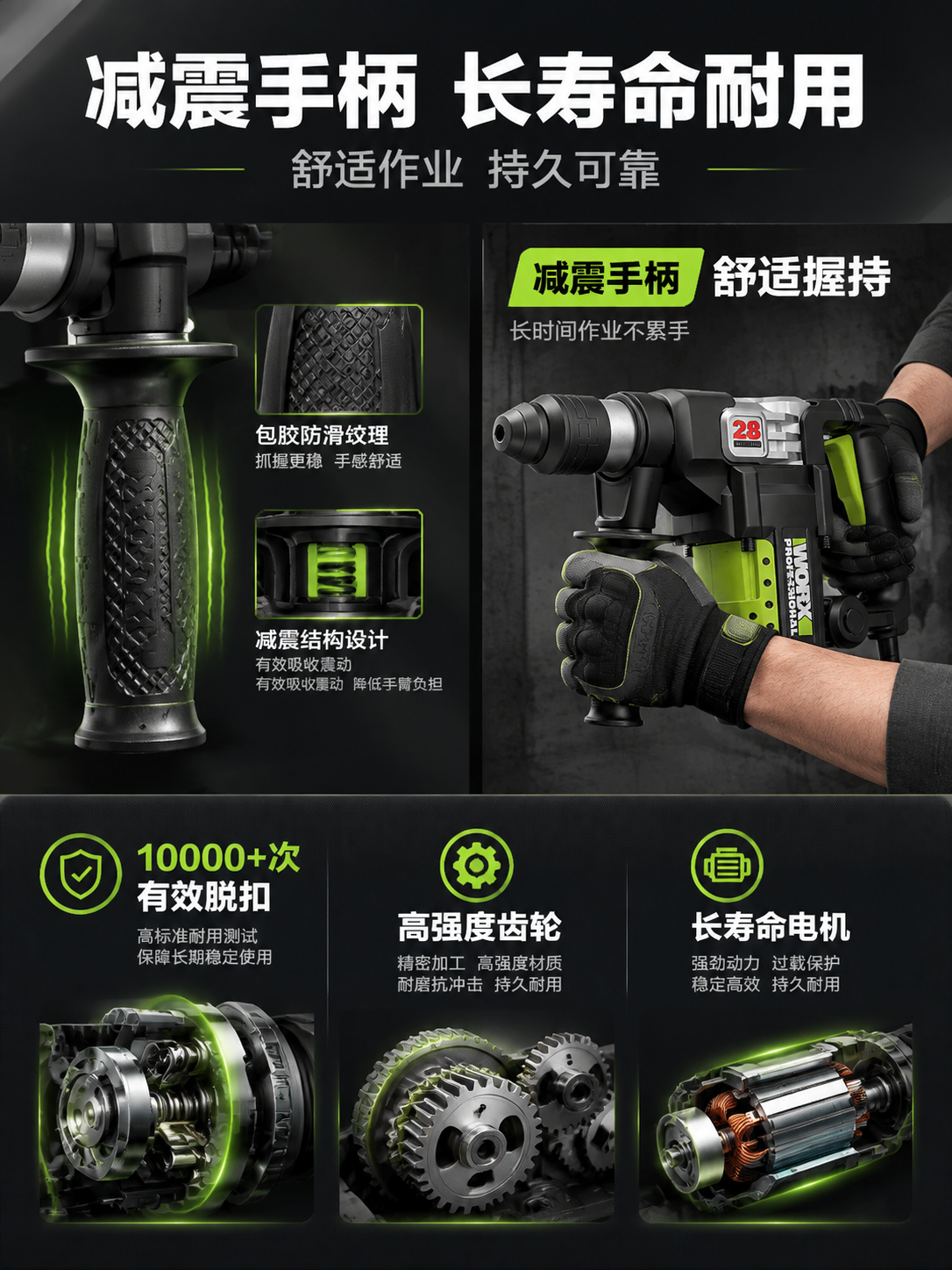 [商品] 使用【图1】威克士WU328 1200W工业级电锤；… - 图片创意预览