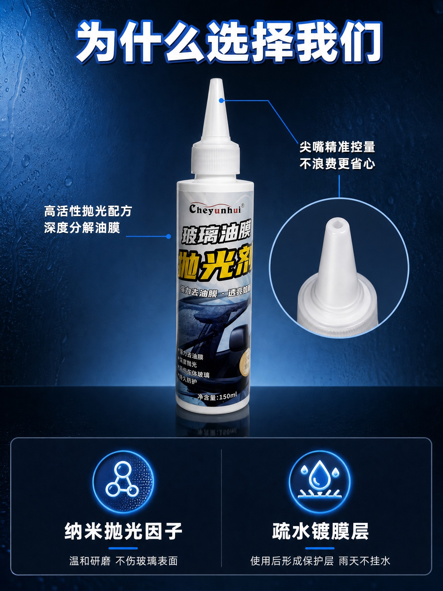 [商品] 使用【图1】Cheyunhui玻璃油膜抛光剂白色尖嘴… - 图片创意预览