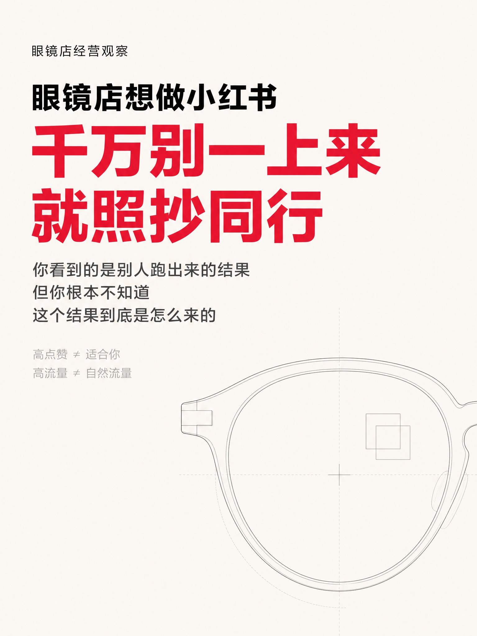 专业商业杂志风格的眼镜行业经营观察封面，竖版3:4比例，暖米白… - 图片创意预览