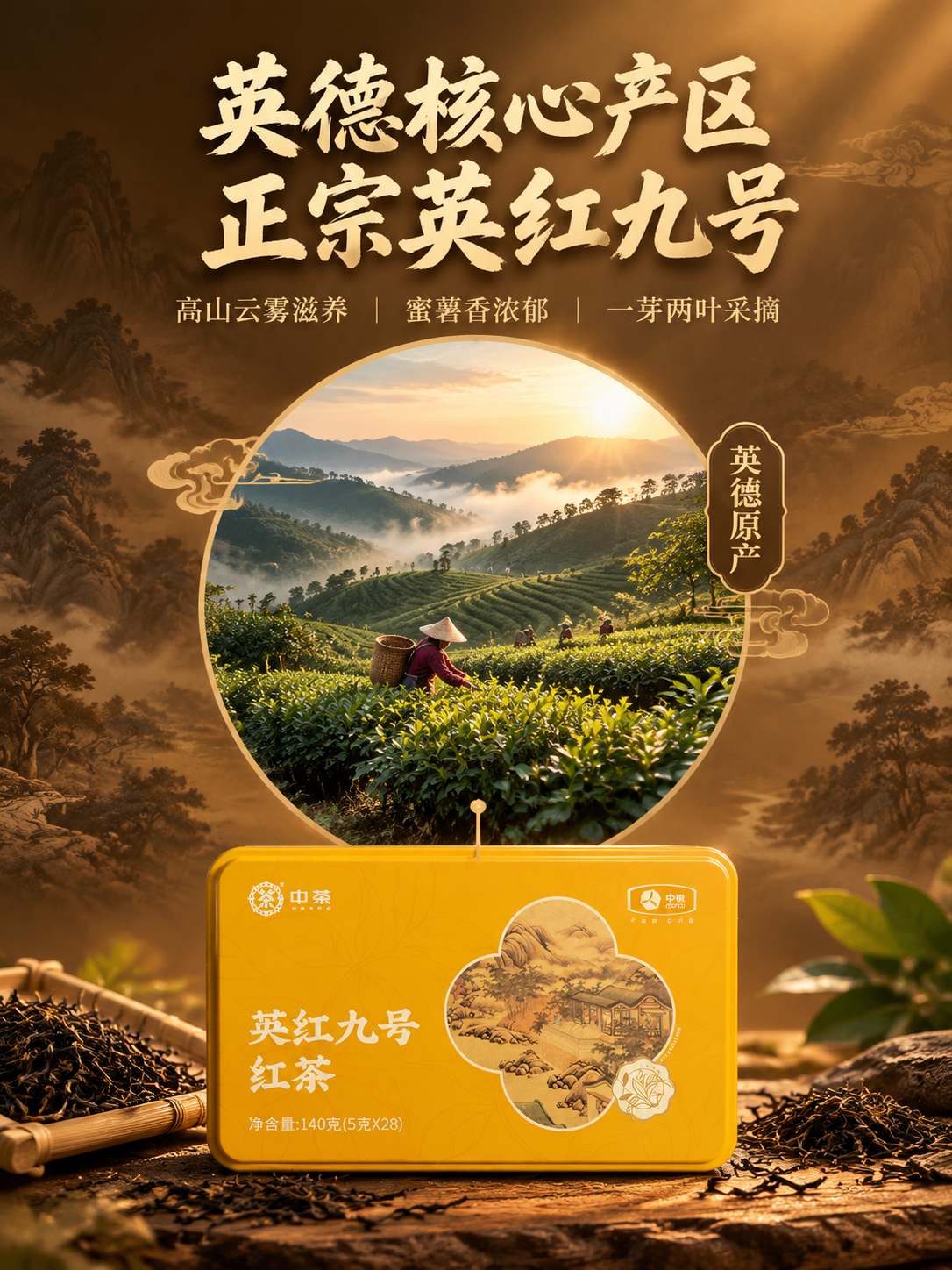 [主图-2] 核心亮点溯源 中茶英红九号红茶 产地与品质卖点图… - 图片创意预览