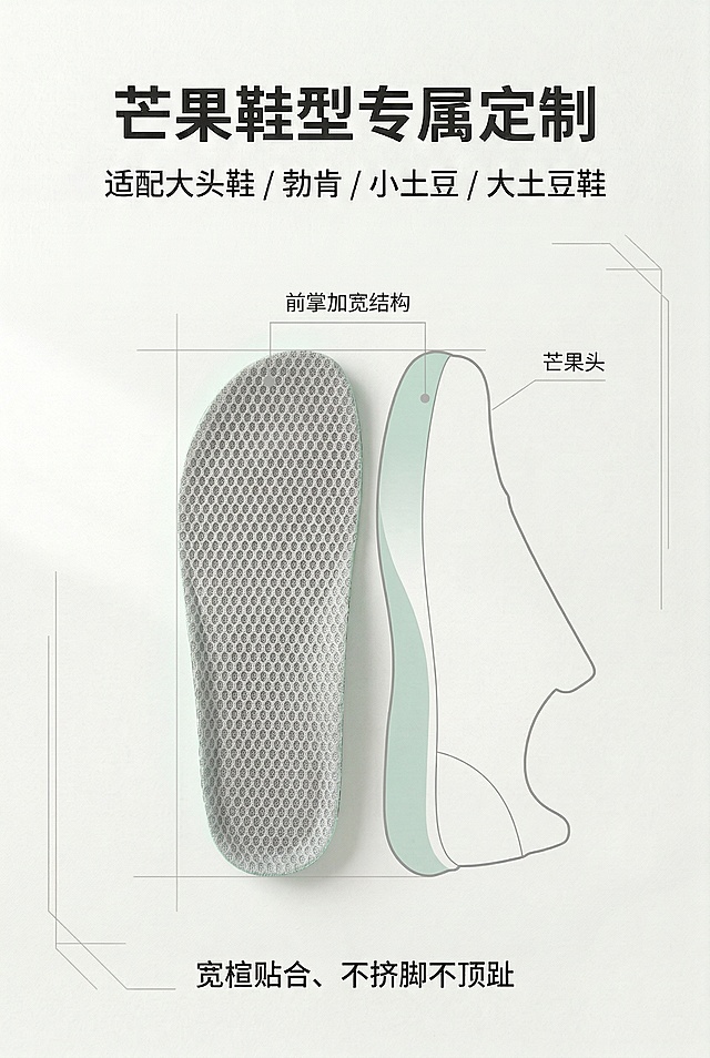 把鞋底的轮廓改成博肯鞋的轮廓，并去掉足弓支撑，整个底都要网面鞋垫