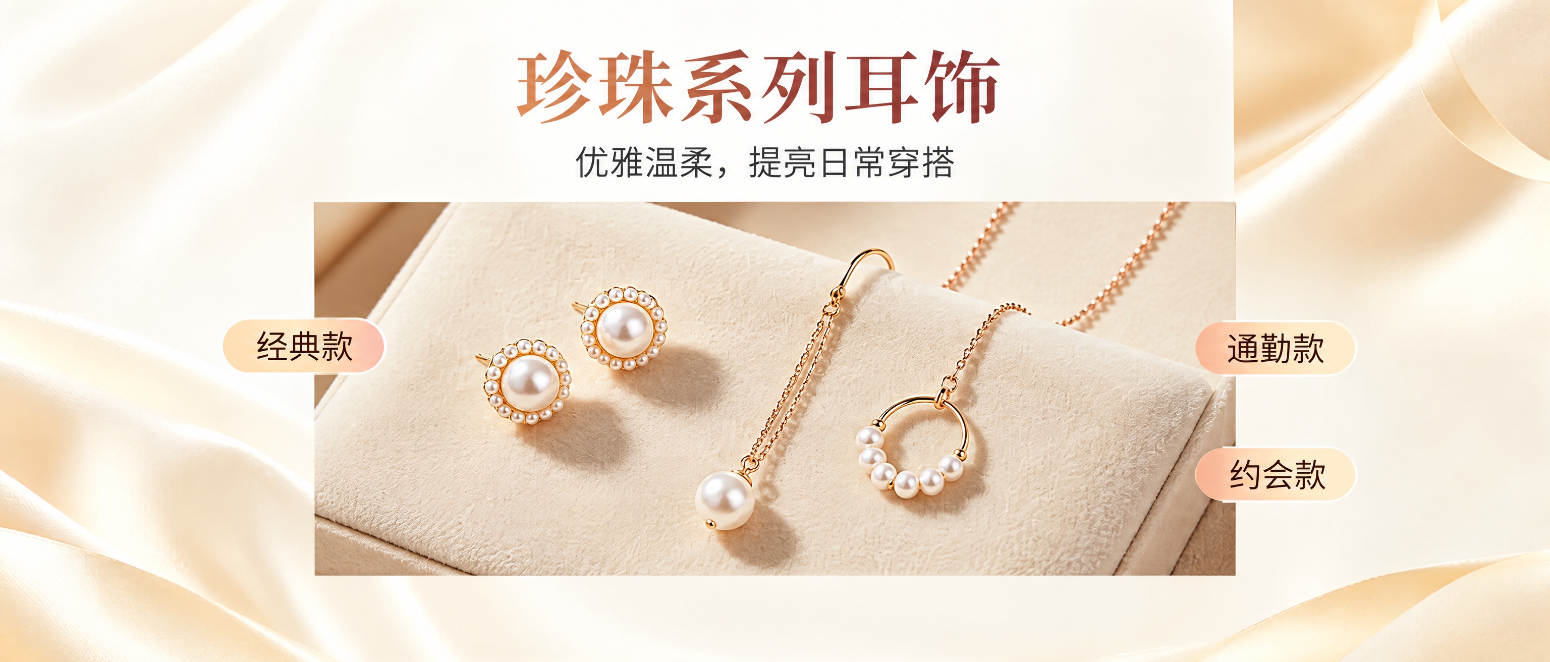 将图片调整为950x400像素的横版轮播图，保持原有的珍珠系列… - 图片创意预览