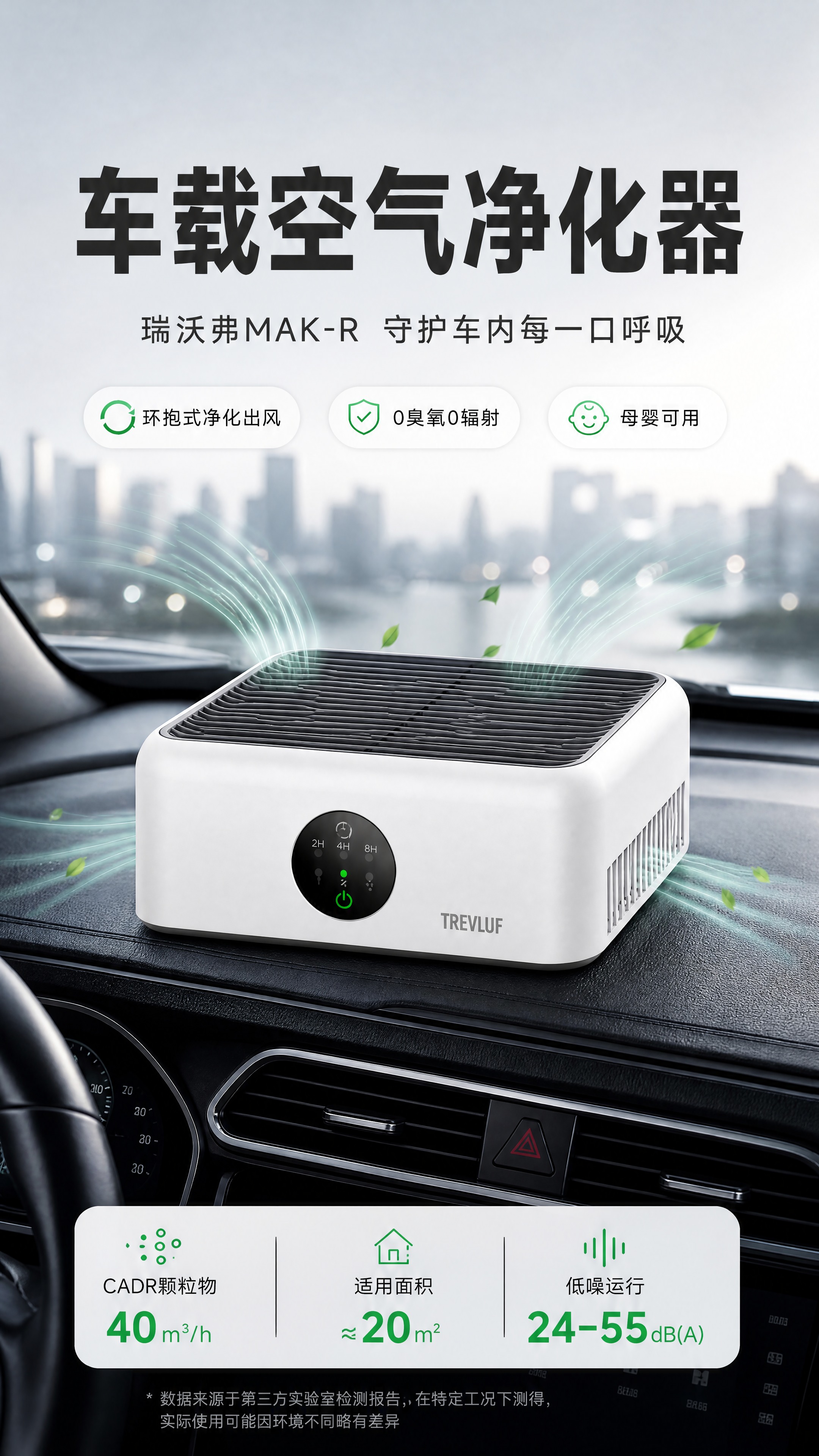 [商品] 使用【图1】瑞沃弗MAK-R车载净化器；保留白色方形… - 图片创意预览