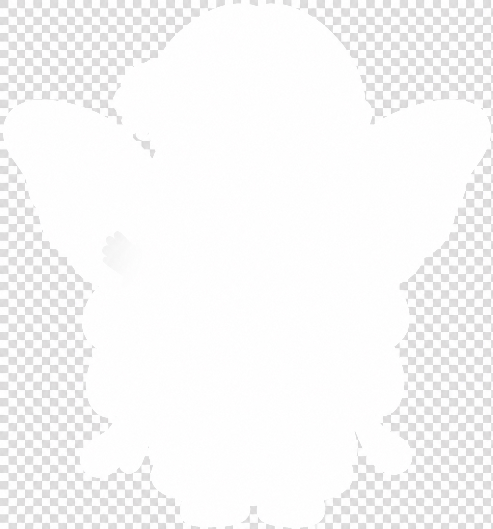 将参考图转换为纯白色实心剪影效果，保留原图最外层的整体轮廓形状… - 图片创意预览