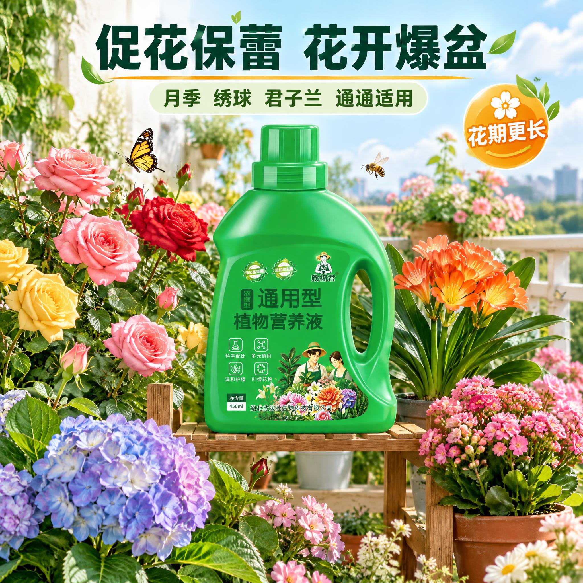 [主图-5] 欣福君通用型植物营养液 花卉开花场景图。 [统一… - 图片创意预览