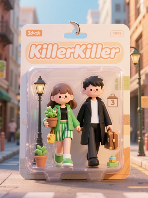 盒子上有描边文字“KillerKiller”预览效果