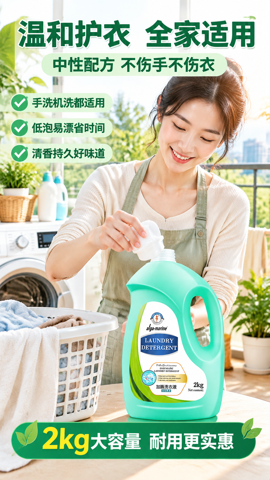 [商品] 使用【图5】alga-marine加酶洗衣液2kg瓶… - 图片创意预览