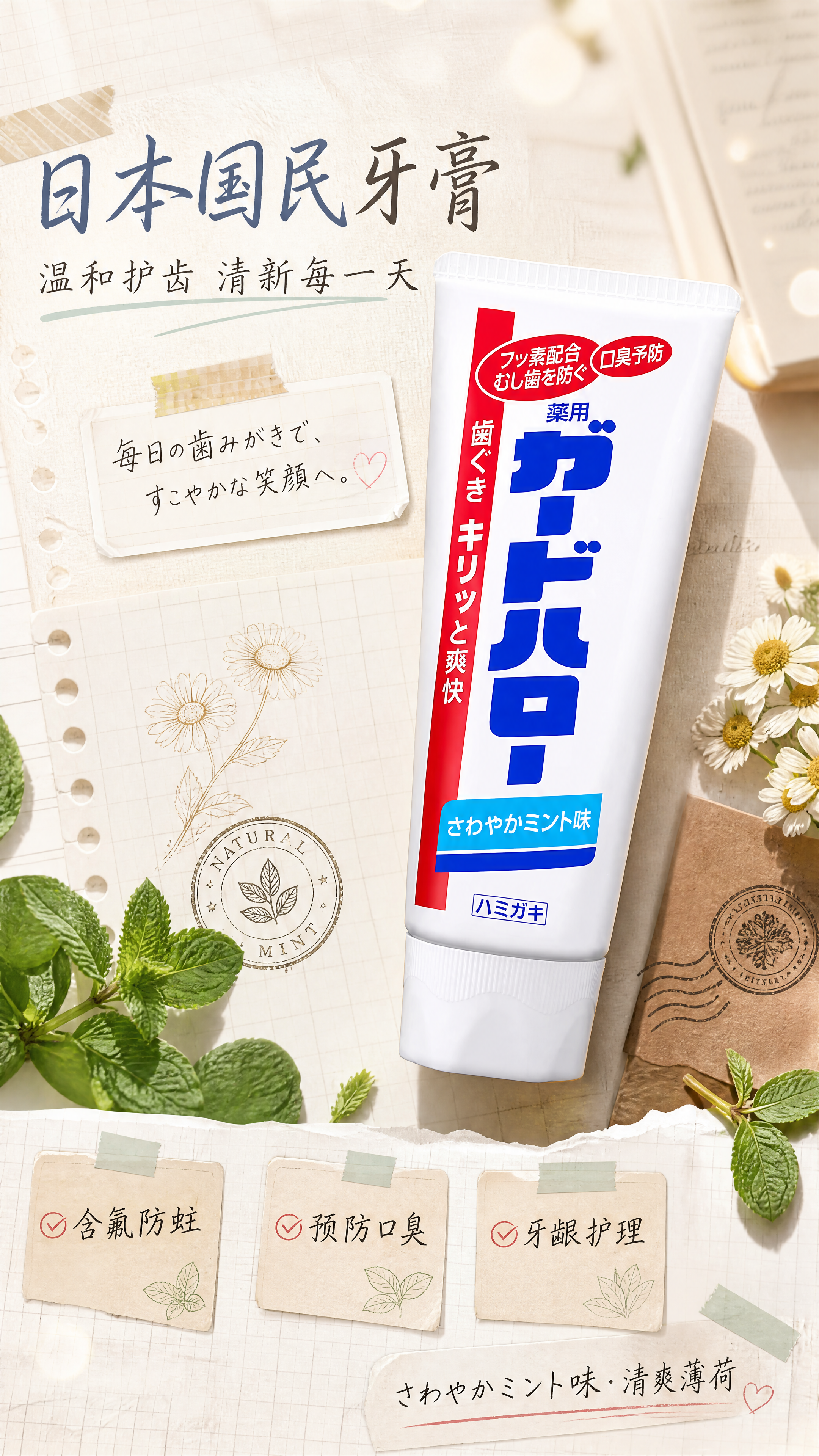 [商品] 使用【图1】日本花王Guard Halo药用牙膏（清… - 图片创意预览